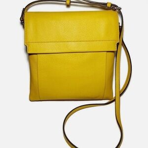 Sunflower Yellow Leather Vince Camaro Crossbody Bag
